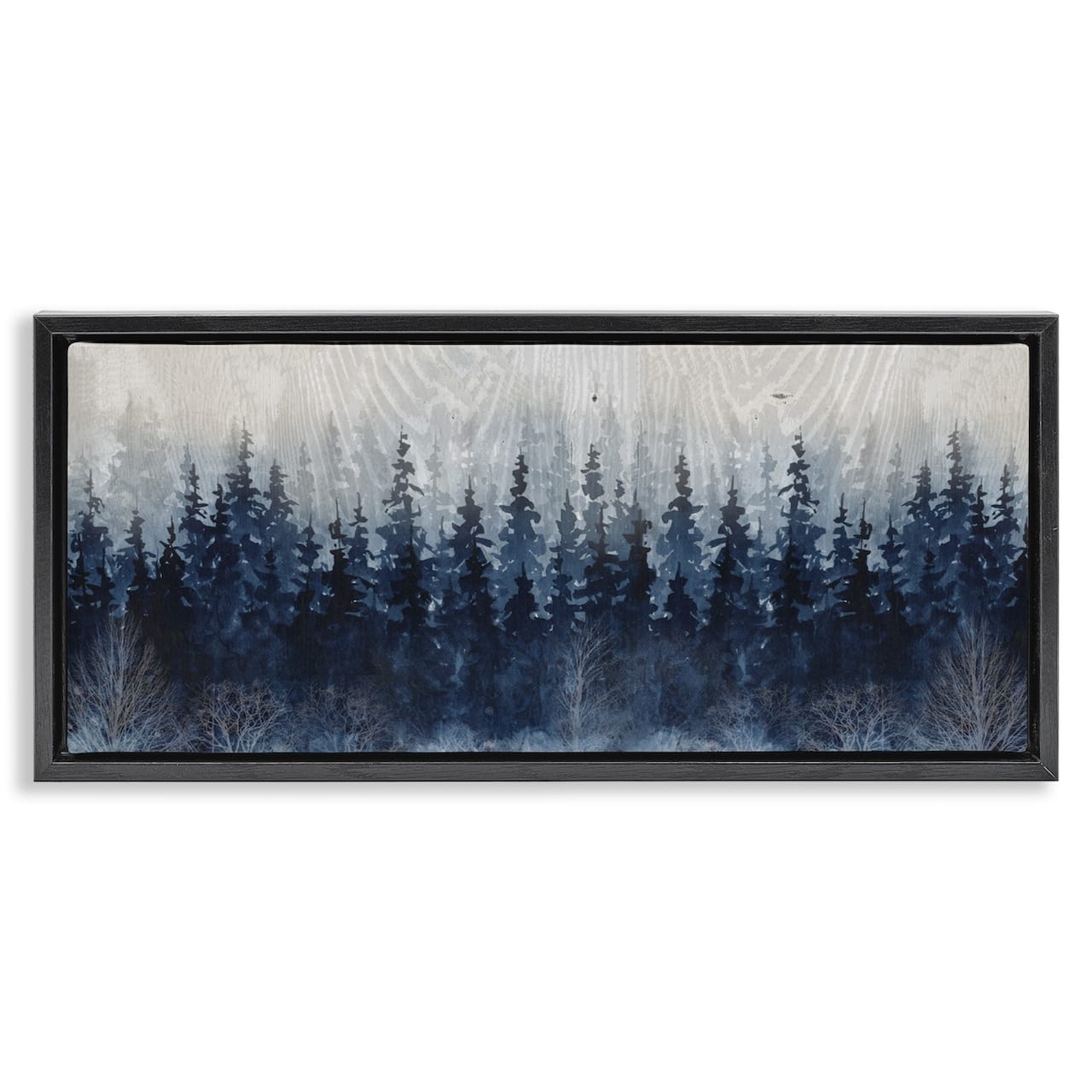 Stupell Industries Rustic Blue Forest Tree Line Floater Framed Art